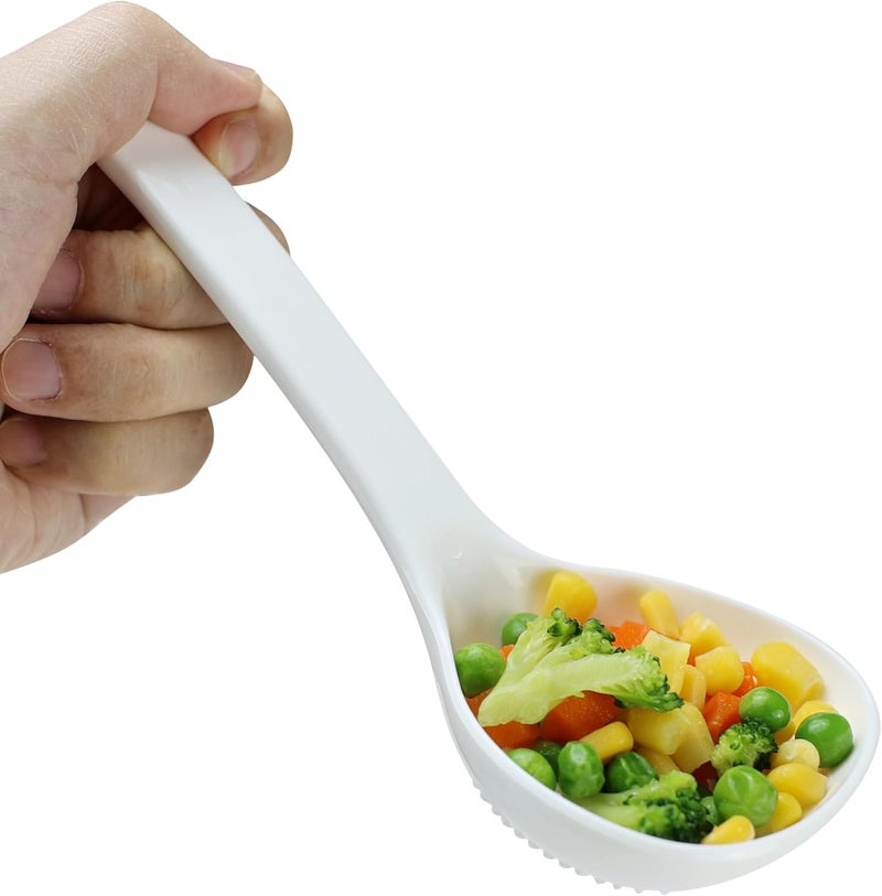 EIKS 2 Pack Plastic Soup Ladle Serving Spoon for Serving Cooking Mixing Stews Noodles Rice Soup - 7.5 inch Long - Image 1